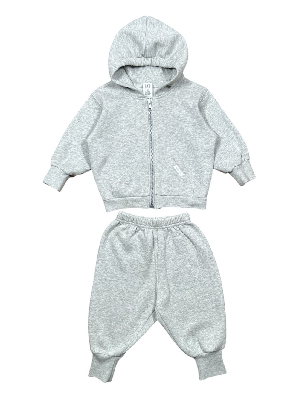 VINTAGE 90s Baby GAP Boys Gray Cotton Sweatsuit Set Size 6–12 Months